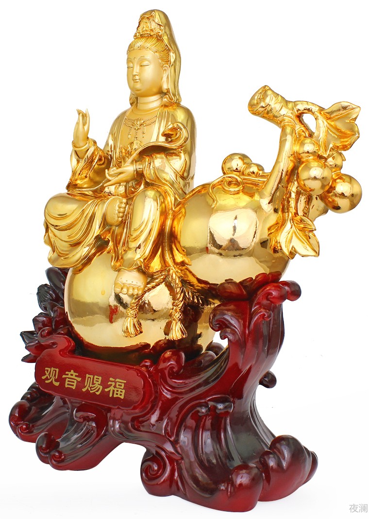 赐福如意观音摆件平安吉祥葫芦工艺品摆设装饰品开业客厅礼品