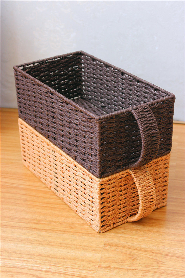 处理草编收纳筐杂物整理盒小号桌面收纳盒编制筐无盖储物箱长方形