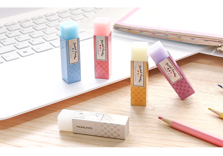 日本kokuyo国誉淡彩曲奇半透明橡皮擦学生擦得干净糖果色果冻橡皮考试