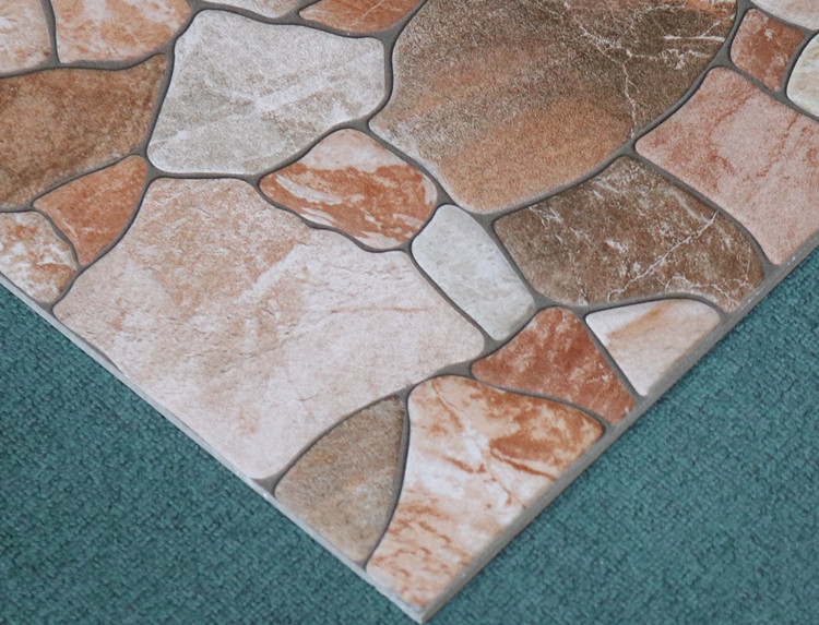 仿古瓷砖400x400室外走廊鹅卵石拼花地砖厨卫阳台防滑耐磨地板砖壹德