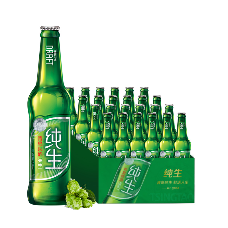 【青岛啤酒(tsingtao)啤酒】 青岛啤酒(tsingtao)纯生8度316ml*24瓶