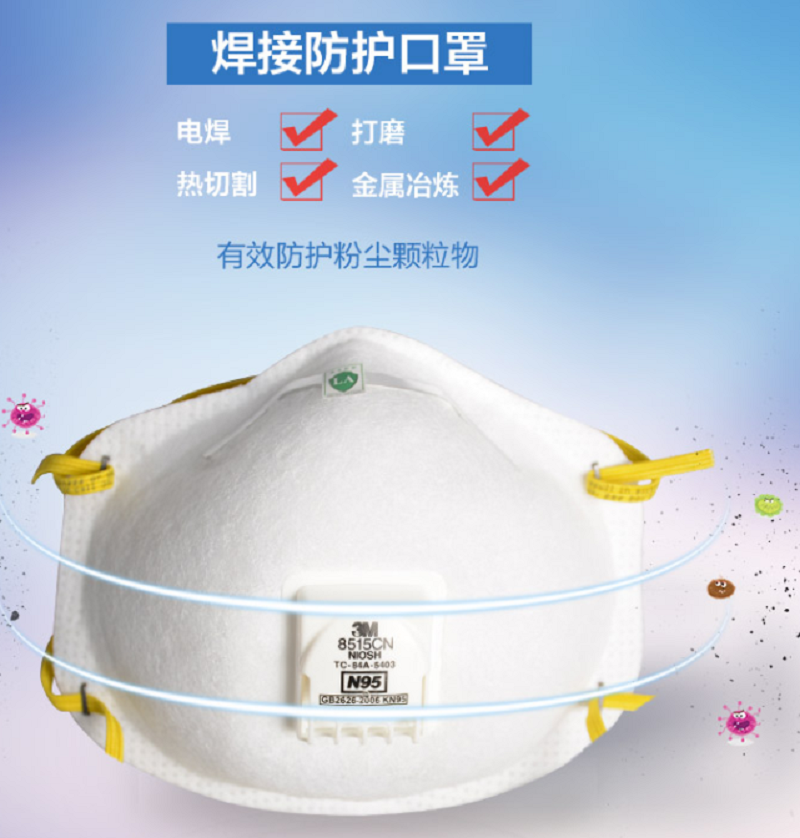 3m焊接用防尘口罩8515cn白色10个盒白色