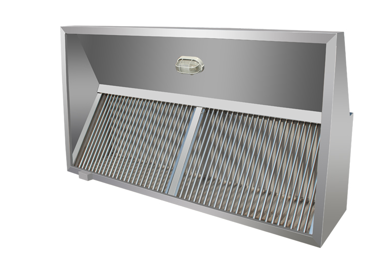 不锈钢油烟罩商用厨房挡油板食堂饭店简易白铁皮排烟机凌丰油烟机