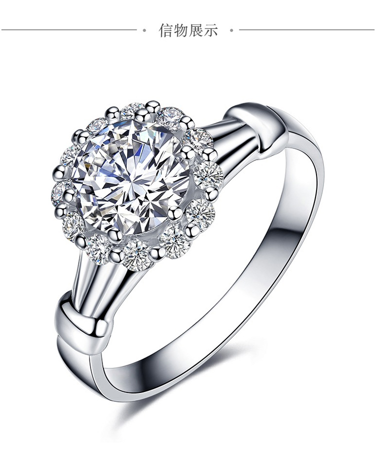 佐卡伊zocai共38分fg色戒指钻石婚戒钻戒女戒明星同款捧花系列