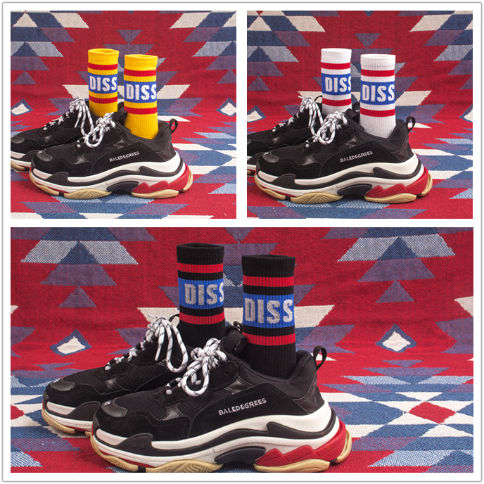 街头嘻哈滑板中筒棉袜男女长袜子