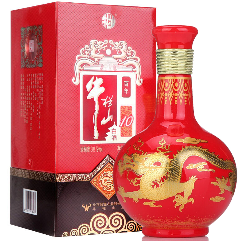 牛栏山百年红十10年38度500ml浓香型白酒单瓶