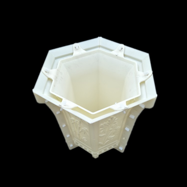 水泥花盆模具六角欧式高脚盆景现浇塑料模型混泥土磨具罗马柱模具