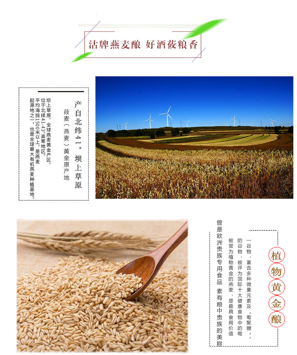 沽源甄选沽酒金莜12号500ml燕麦酒粮食酿造国产白酒42清香型