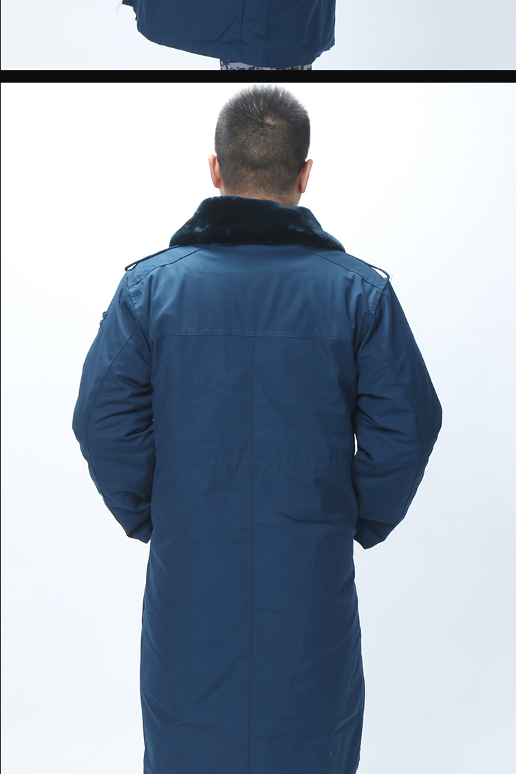 运动户外冬季空军常服大衣蓝色加长加厚城市保暖棉大衣