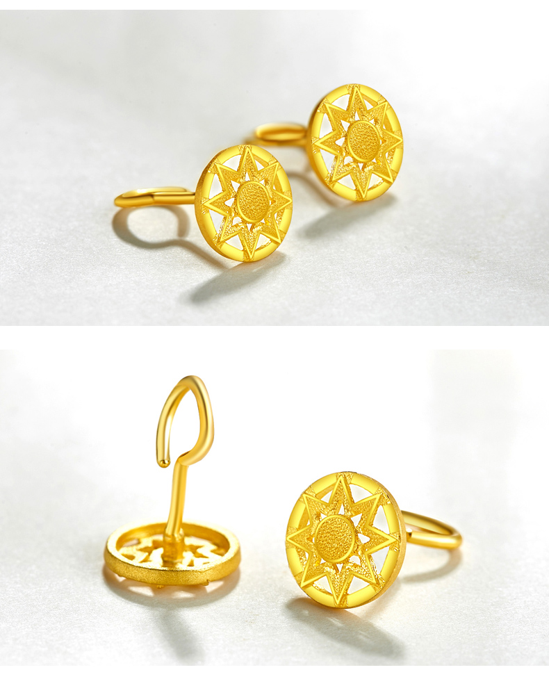 足金材质:黄金上市时间:2019年春季适用人群:女士类别:耳钉品牌:零兑