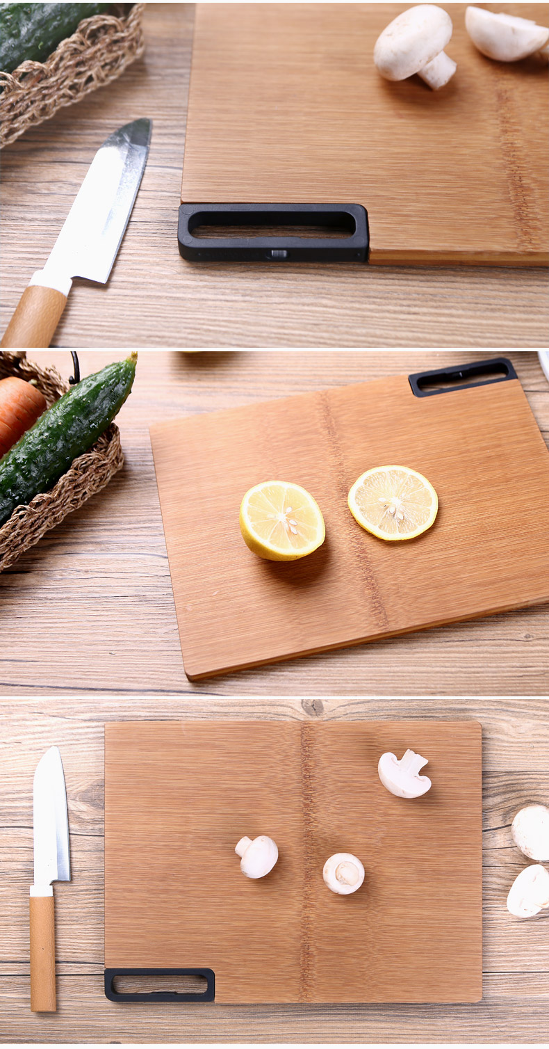 双枪suncha整竹竹质站立式长方型切菜板砧板辅食板两件套db1041(400*