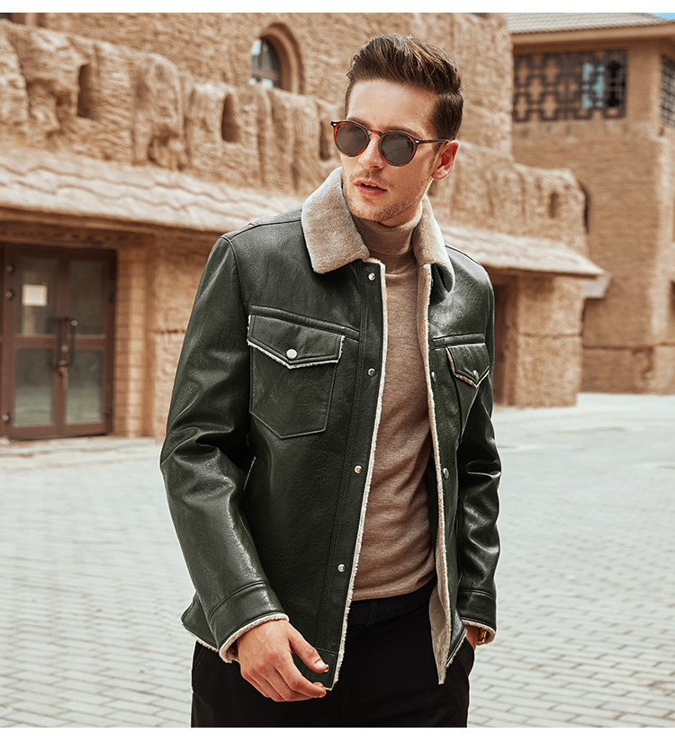 enk男士夹克 enk2018冬季新款 【大翻毛领】新款潮流超强保暖仿皮毛