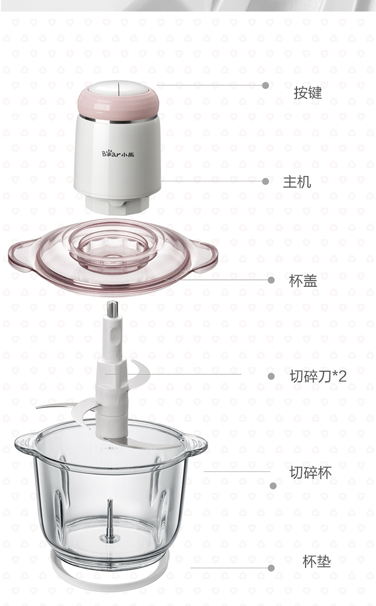 小熊切碎机电机拆解图图片