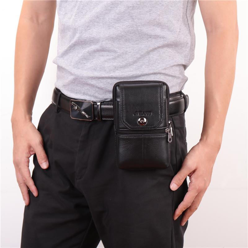 桂兰珊(guilanshan) 类男士腰包穿皮带6寸手机包 类牛皮户外腰包多