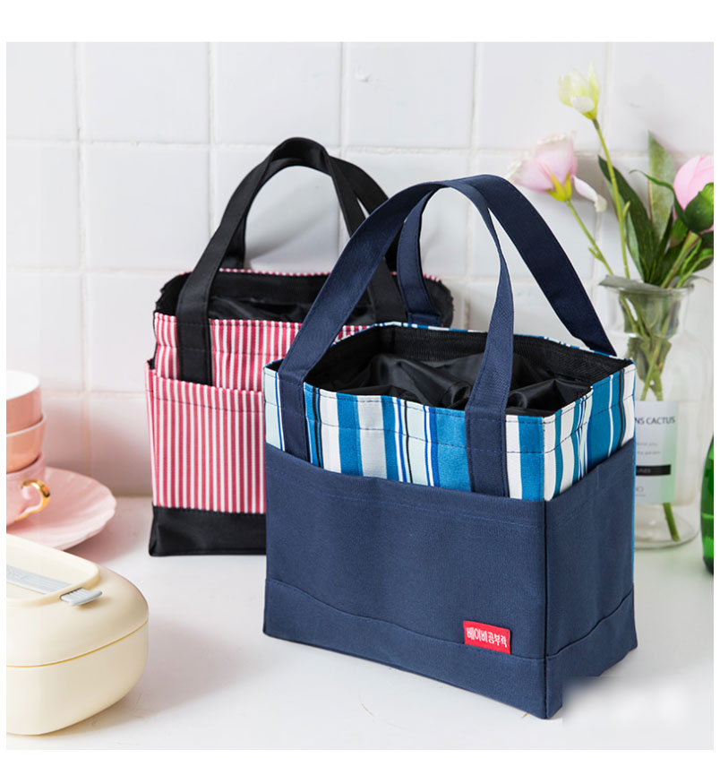 百货收纳用品饭盒袋手提包韩版清新帆布饭袋子女大号装提带饭的便当包