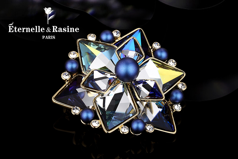 法国eternelle镀18k金色胸针欧美风服装配饰胸花设计师款生日送礼