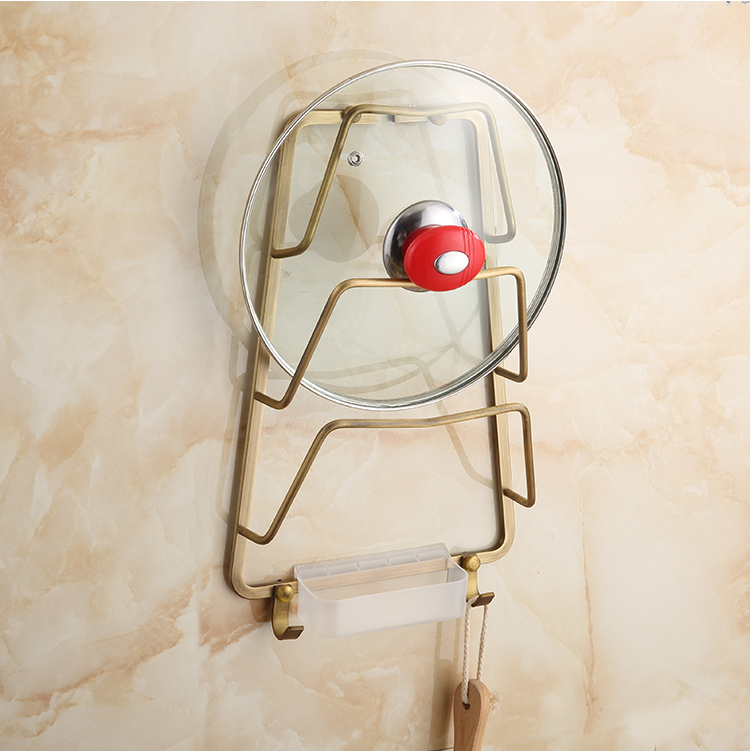 仿古全铜厨房锅盖架置物架 厨房挂件挂架 锅盖挂架 欧式系列挂架 默认