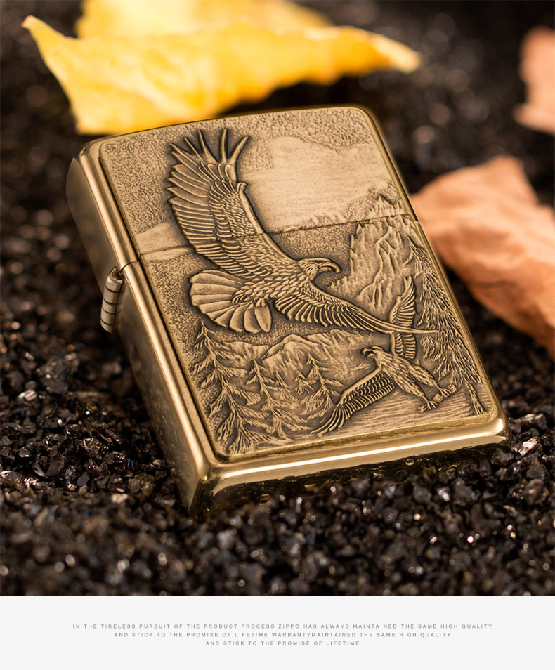 zippo原装正版zippo高山鹰打火机20854时尚简约高山鹰新机无油