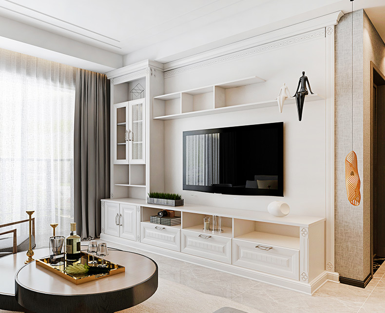 简约现代风卧室衣帽间次卧衣柜床头柜组合储藏书房定制电视柜定制金