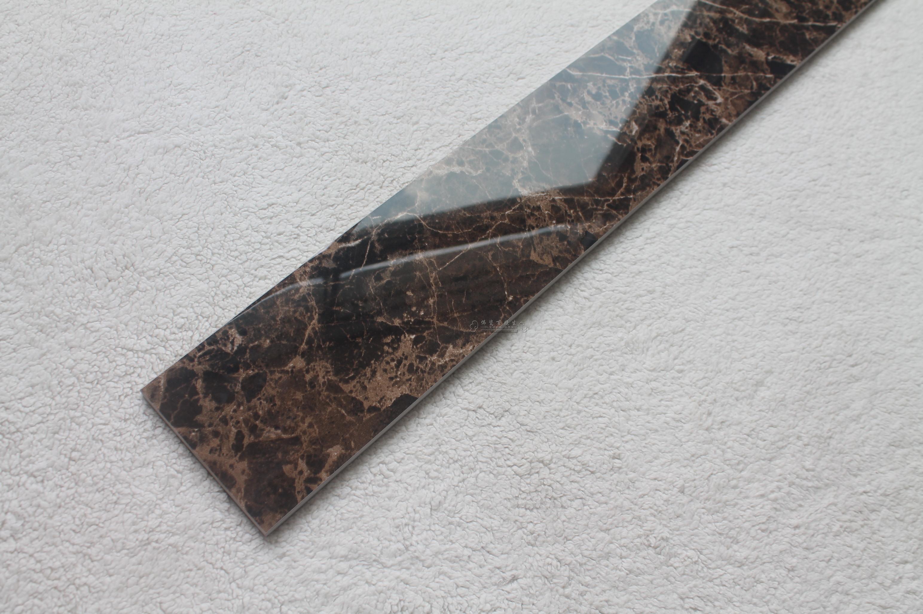 家装主材佛山瓷砖800x100黑金花深咖网紫罗红踢脚线地脚线壹德壹