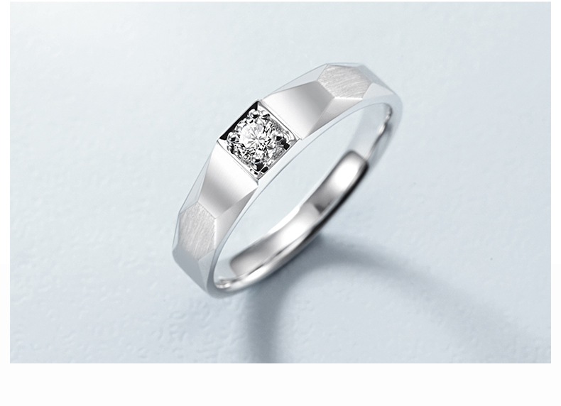 crd克徕帝白18k金钻石戒指钻戒男格致男戒b0092h级