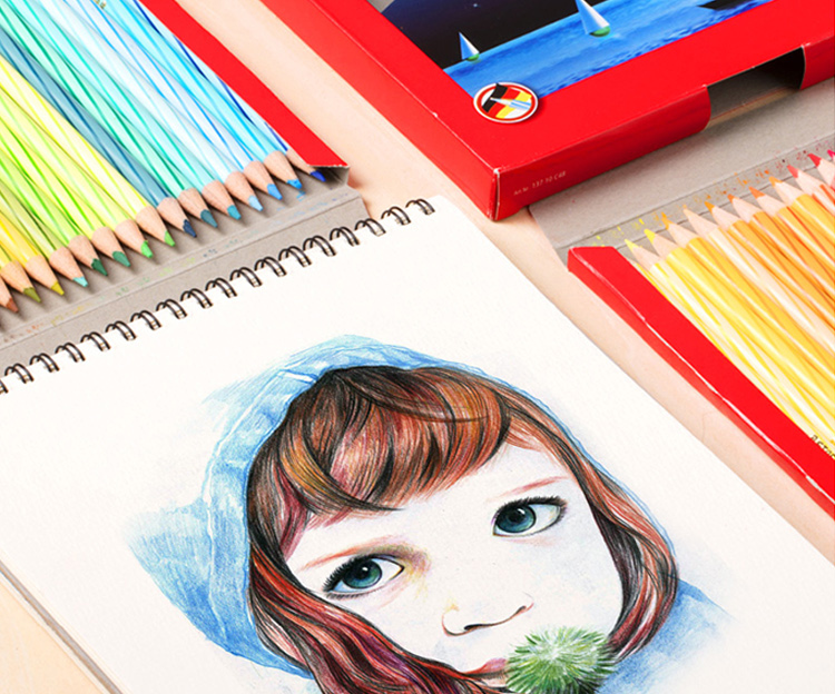 施德楼(staedtler)水溶性彩铅笔137 绘画涂鸦彩铅 绘画铅笔套装