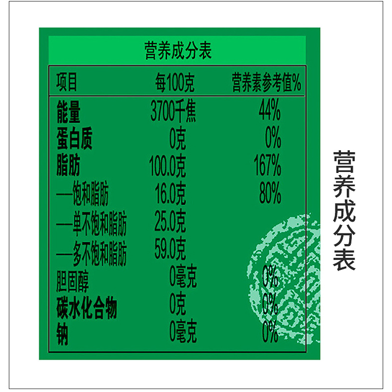 大豆油营养成分表100克图片