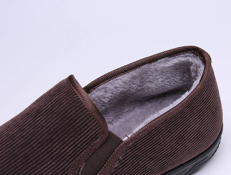 男款秋冬季二棉鞋加绒保暖黑色休闲男棉时尚套脚爸爸鞋