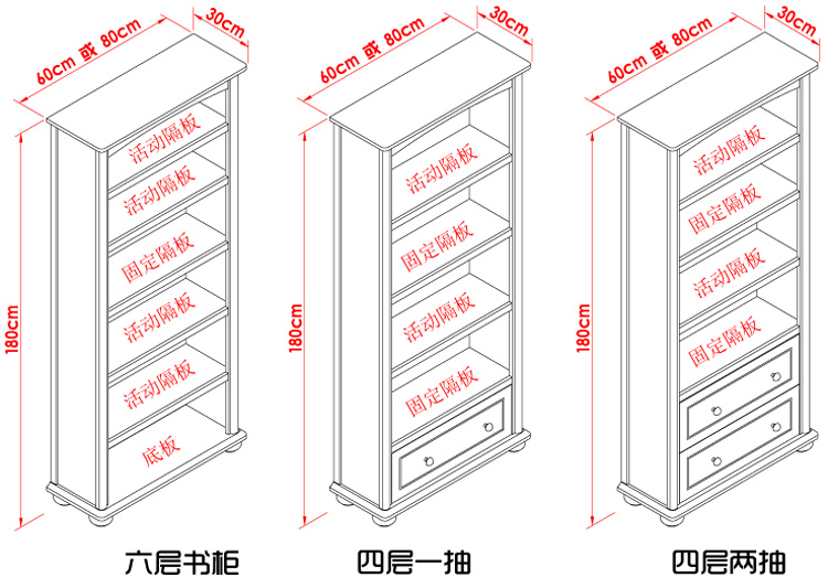 书柜高度标准尺寸图片