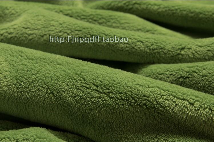 加厚法兰绒毛巾被单人双人拉舍尔空毯盖毯珊瑚绒毯子军绿色毛毯
