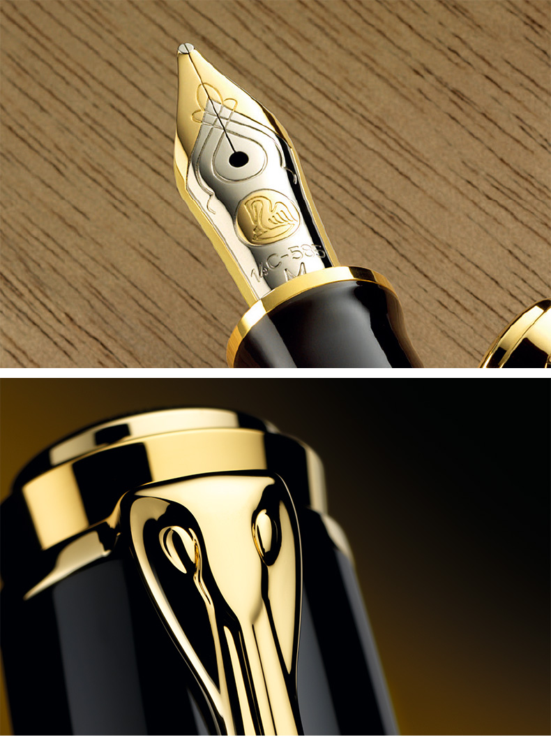 百利金pelikanm401棕乌龟m400玳瑁纹墨水笔14k金尖钢笔