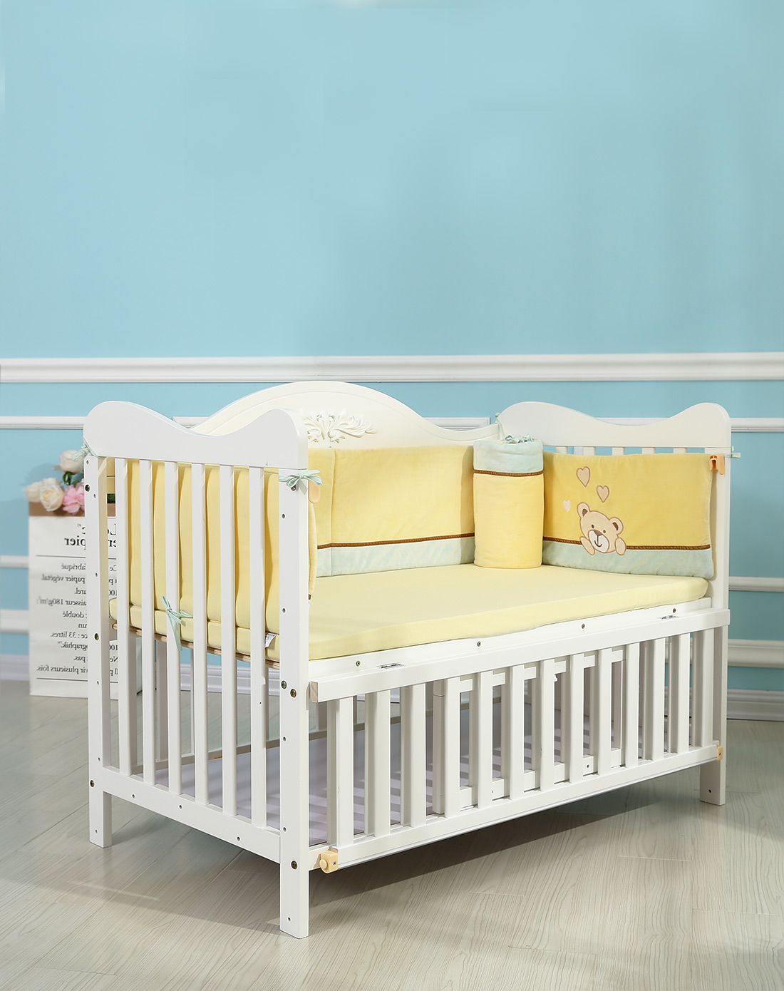 霖贝儿(linbebe)至尊系列多功能婴儿床欧式高档bb床可拼接大床游戏床