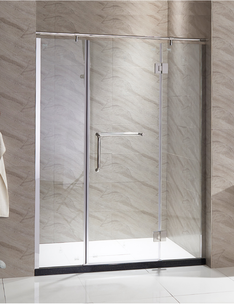 艾戈恋家 淋浴房 304不锈钢淋浴房隔断门 平开门式玻璃门 沐浴房一字