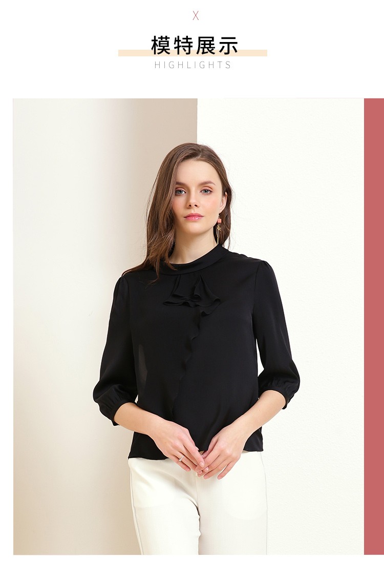 金菊女装春夏季新款真丝t恤女士圆领中袖上衣修身显瘦桑蚕丝t恤女款