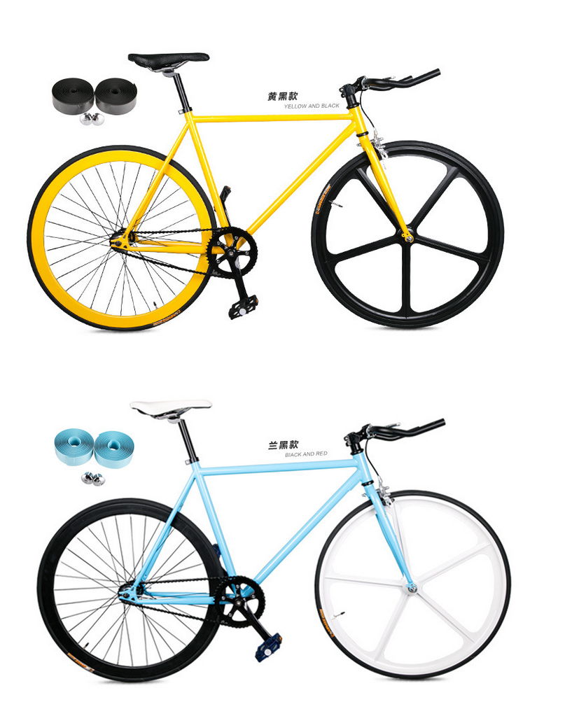 死飞车一体轮整车前轮镁合金五刀轮死飞自行