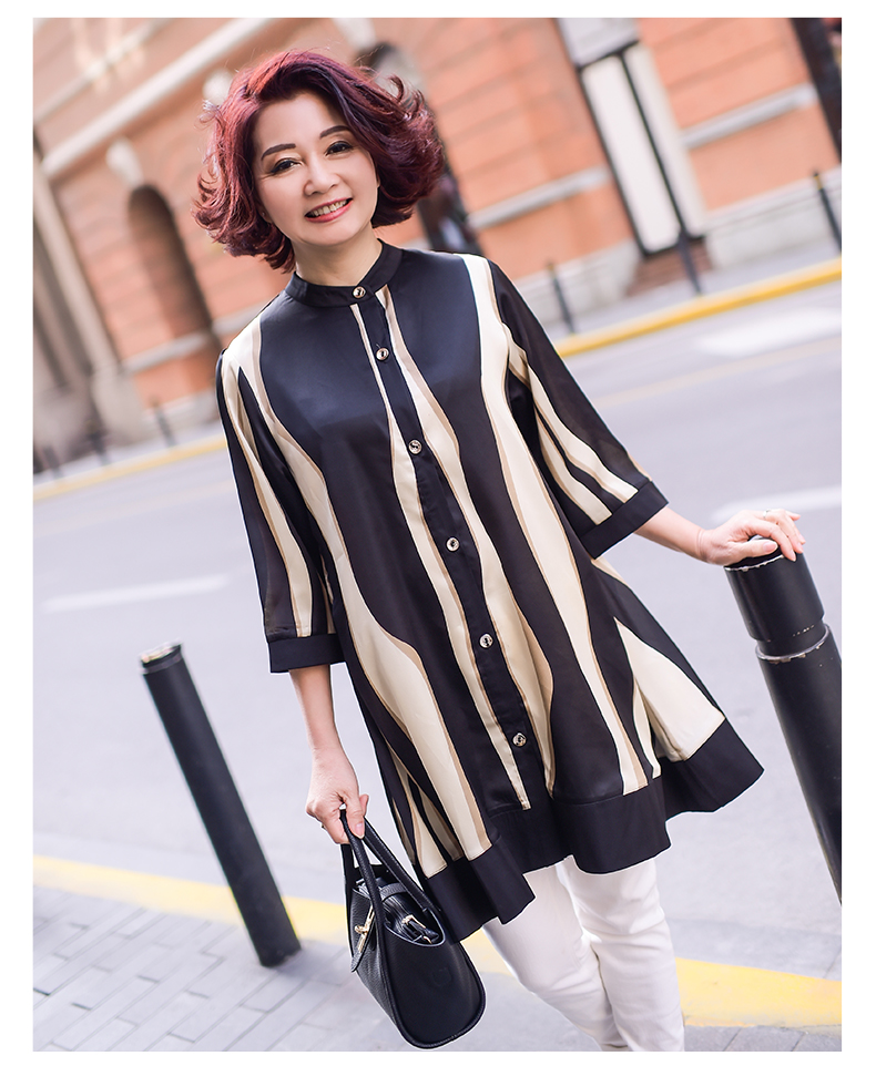 衬衫妈妈装大码中袖上衣40-50岁春装中年女装定制【价格 图片 品牌