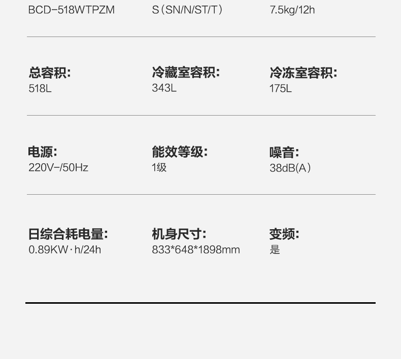 【苏宁专供】美的冰箱 BCD-518WTPZM 莫兰迪灰