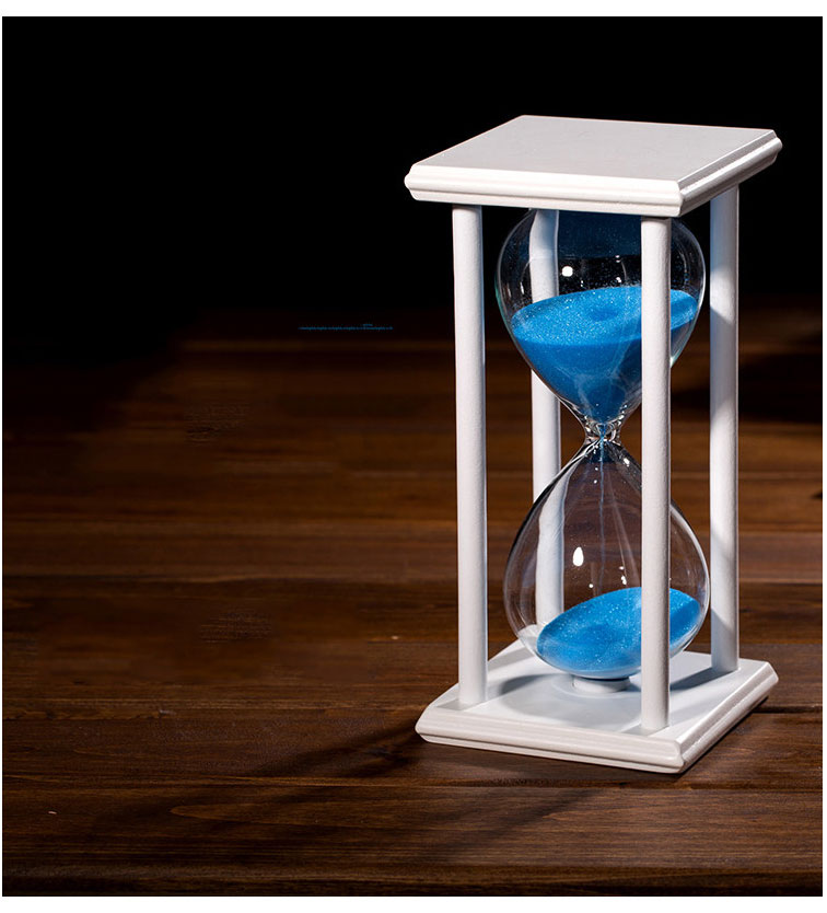15分四方黑框蓝沙3沙漏计时器儿童创意摆件203060分钟客厅家居书房