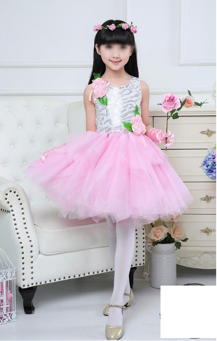 萌穗婴童裙子 六一儿童演出服女童蓬蓬纱裙小学生舞蹈表演服装幼儿园