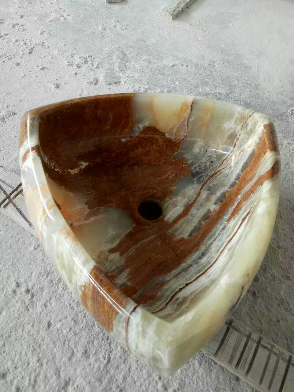 天然大理石玉石圆形洗手盆都市诱惑