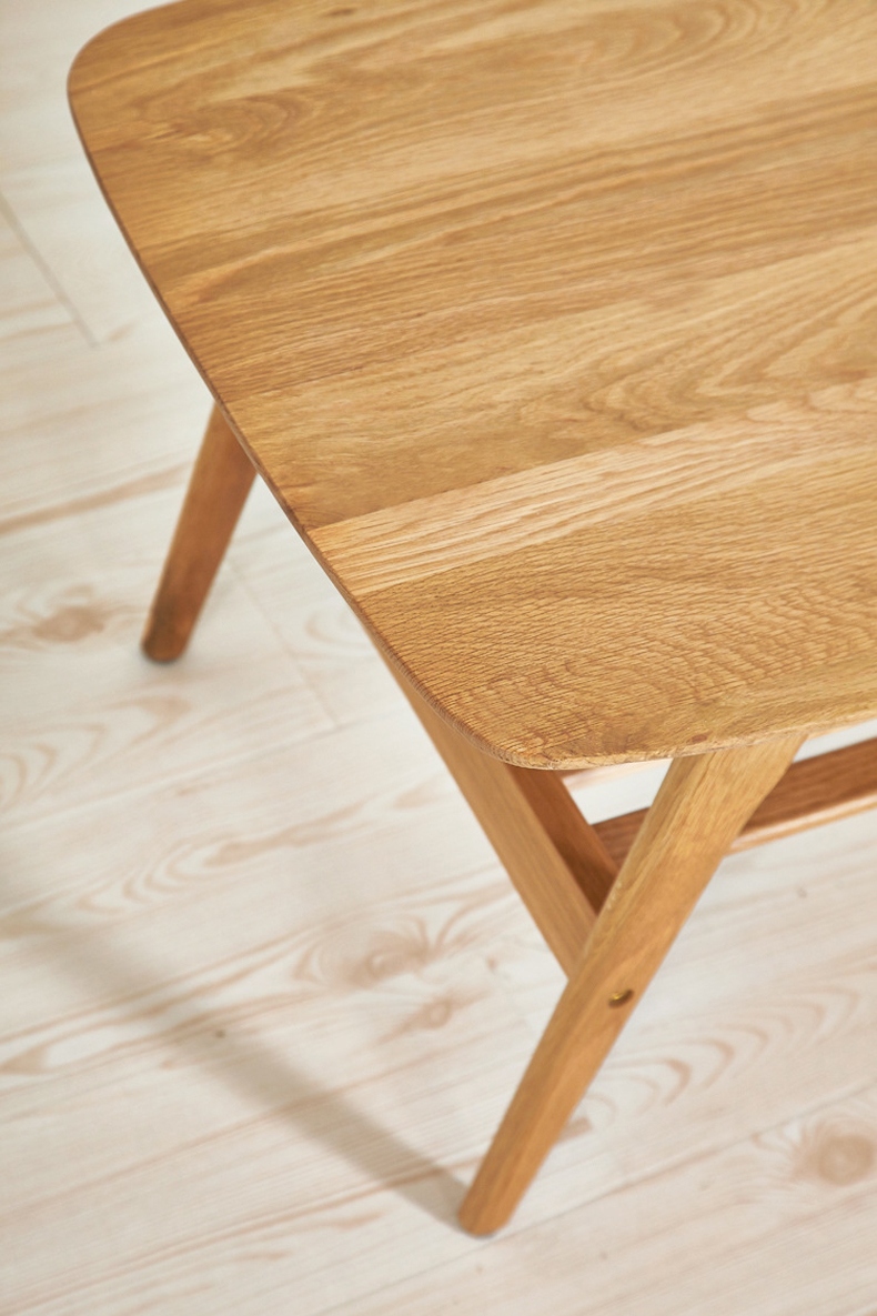 淮木北欧现代简约功夫茶几日式小户型咖啡桌实木橡木边几茶桌纯实木款