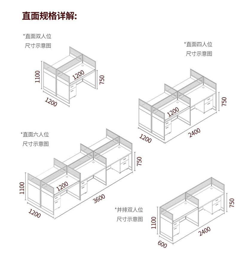 屏风办公桌安装示意图图片