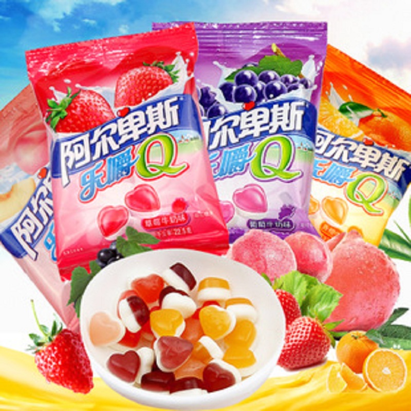 阿尔卑斯乐嚼q葡萄牛奶味橡皮糖60g