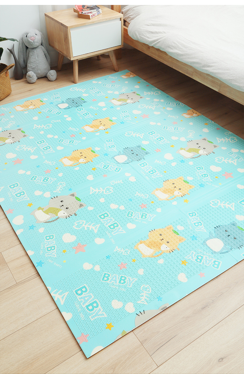 定制宝宝爬行垫加厚双面环保婴儿儿童爬爬垫客厅家用折叠拼接地垫3秒