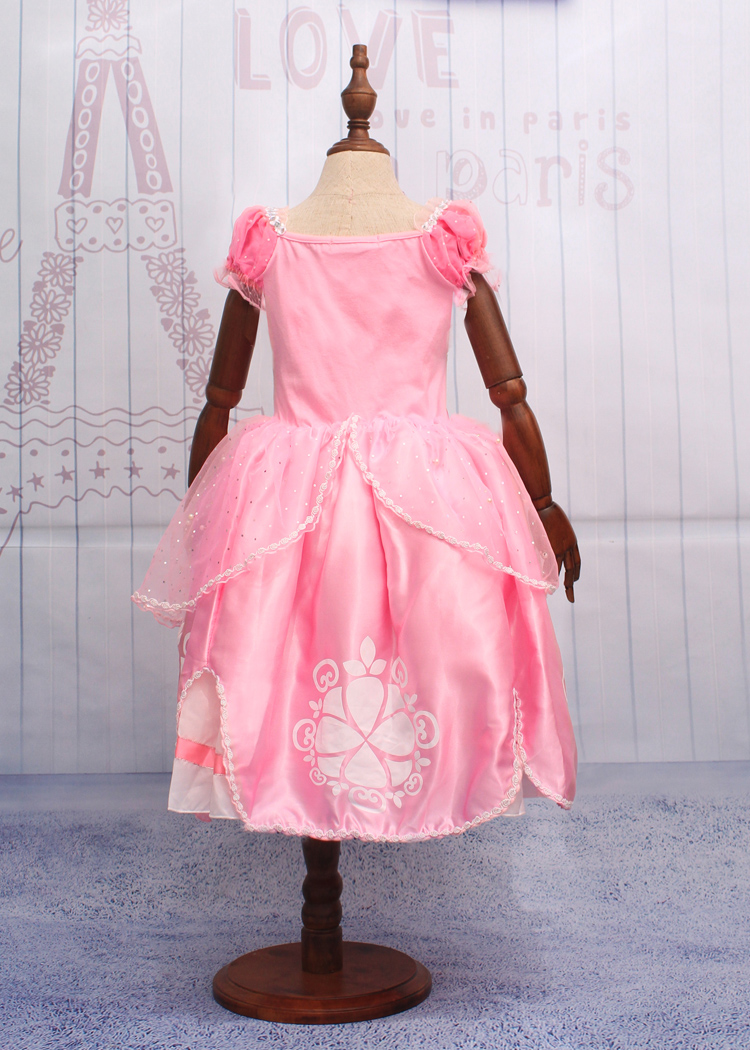 小公主苏菲亚公主裙子冰雪奇缘女童连衣裙儿童索菲亚礼服长裙夏季