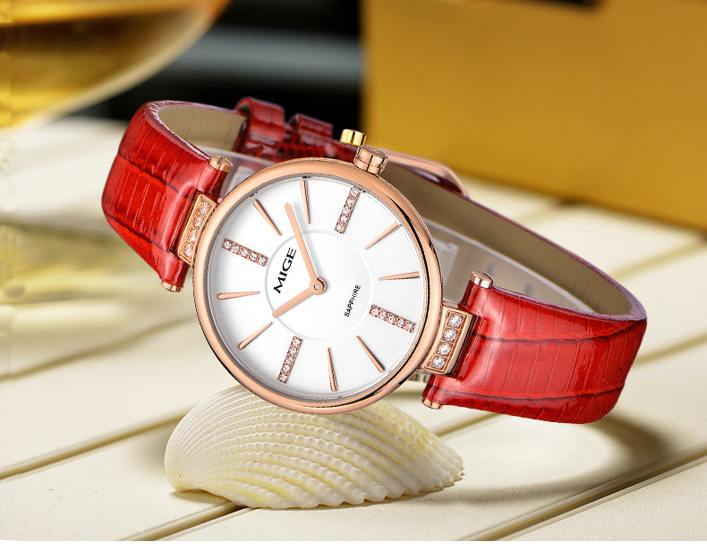 米格5503进口机芯石英表时尚潮流真皮休闲女士手表