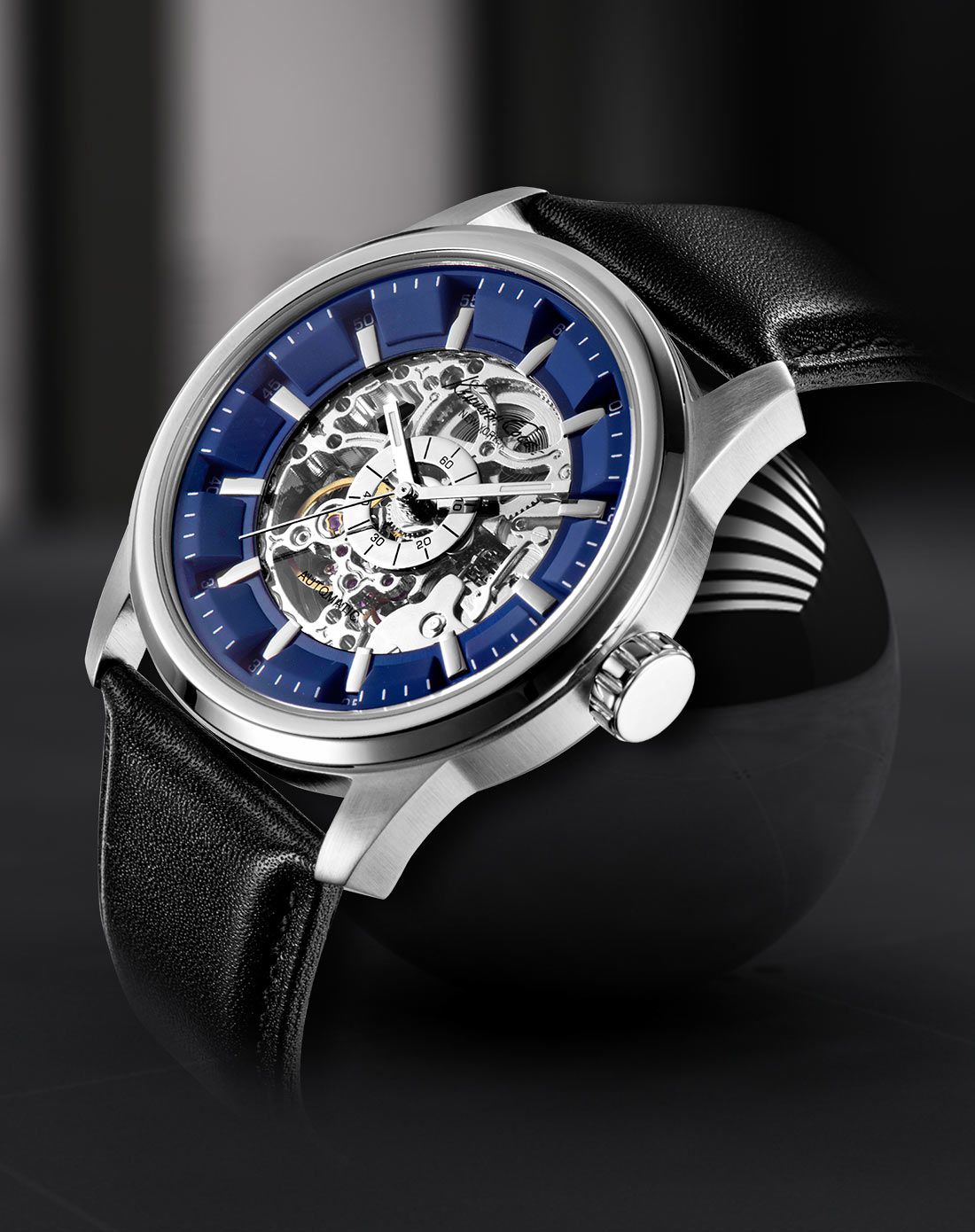 kennethcole凯尼斯克尔欧美品牌时尚镂空皮带透底机械表男表kc100