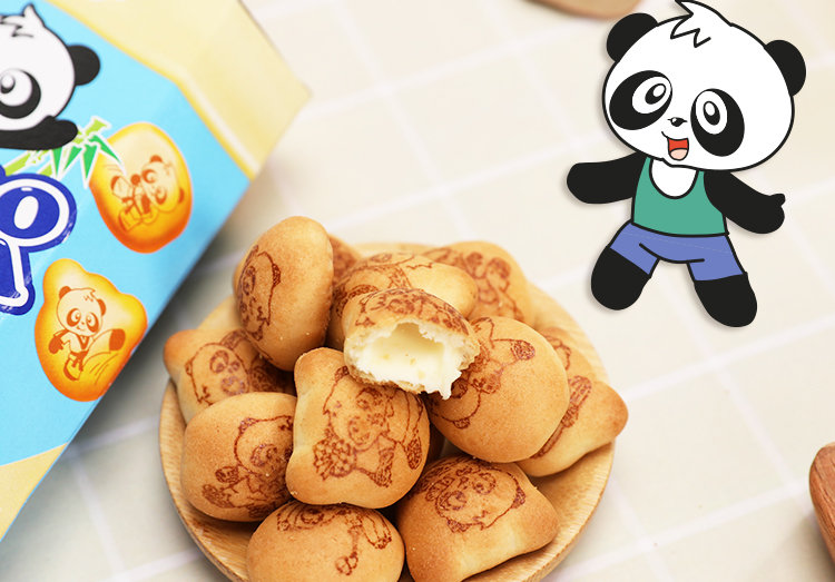 明治(meiji)熊猫奶油夹心小熊饼干50g/盒 新加坡进口食品