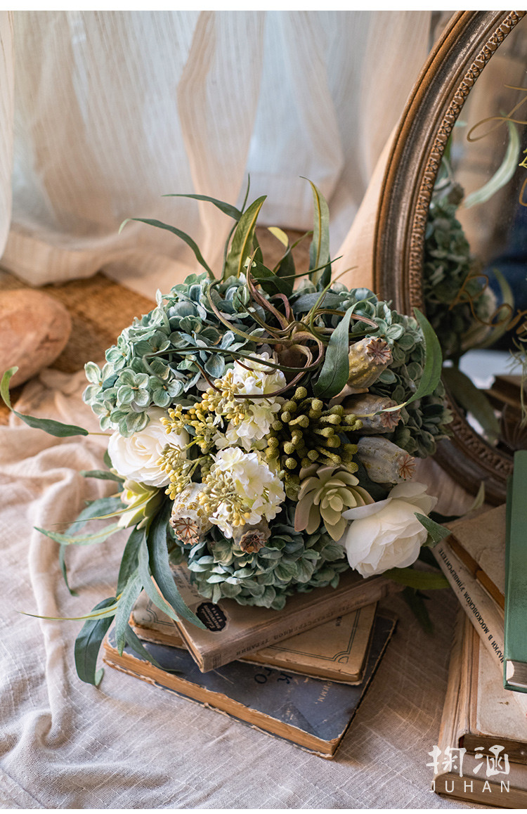 掬涵华胥梦仿真花束装饰绣球花艺手捧花客厅餐厅家居装饰干花摆件