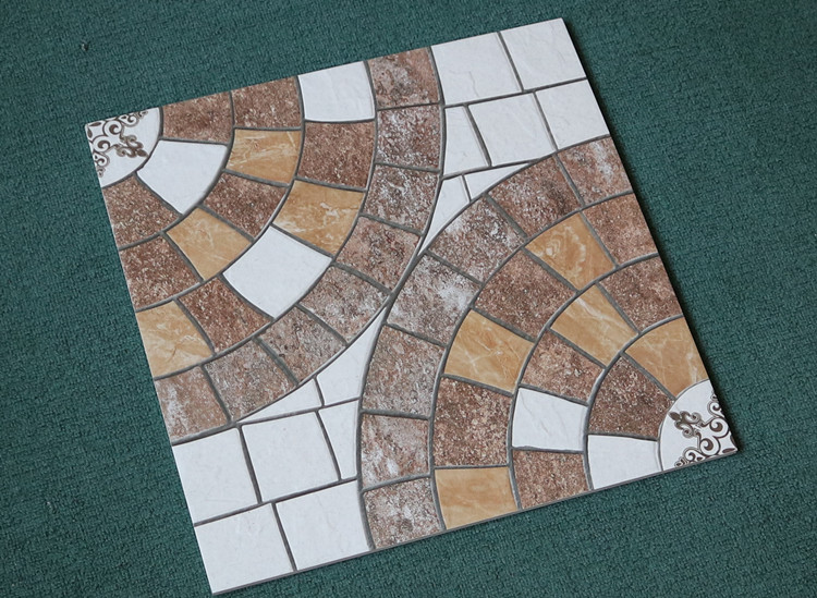 仿古瓷砖400x400室外走廊鹅卵石拼花地砖厨卫阳台防滑耐磨地板砖壹德